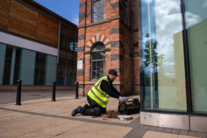 Lightning protection install at Weavers Wharf
